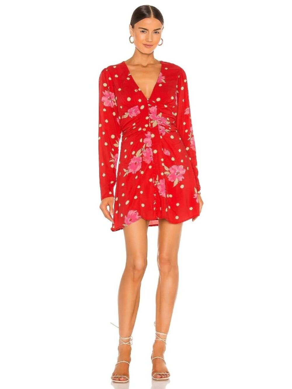 Free People Date Night Mini Dress in Strawberry Combo